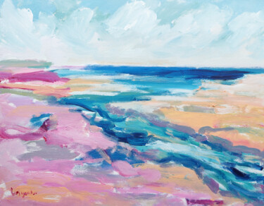 Meer Landschaft Original Malerei Pink