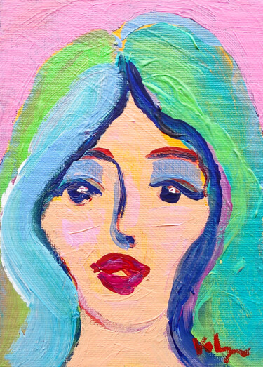 Woman Portrait Blue Hair