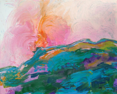 Sunrise Abstract painting pink