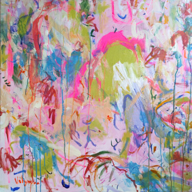 Pink Abstract painting on canvas